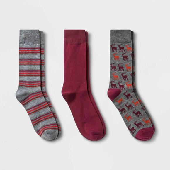 3pk Moose Crew Socks U-045 - Picture 2 of 2